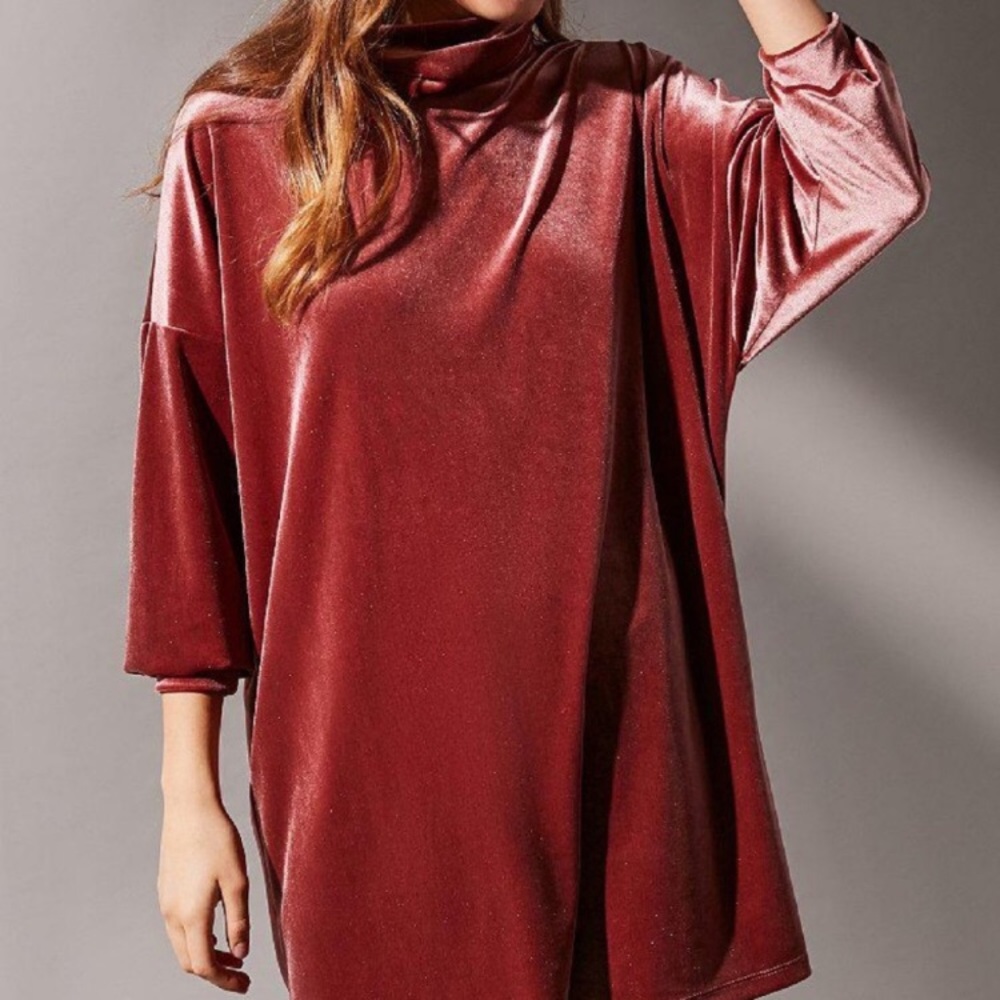 Urban Outfitters Evie velvet turtleneck mini dress